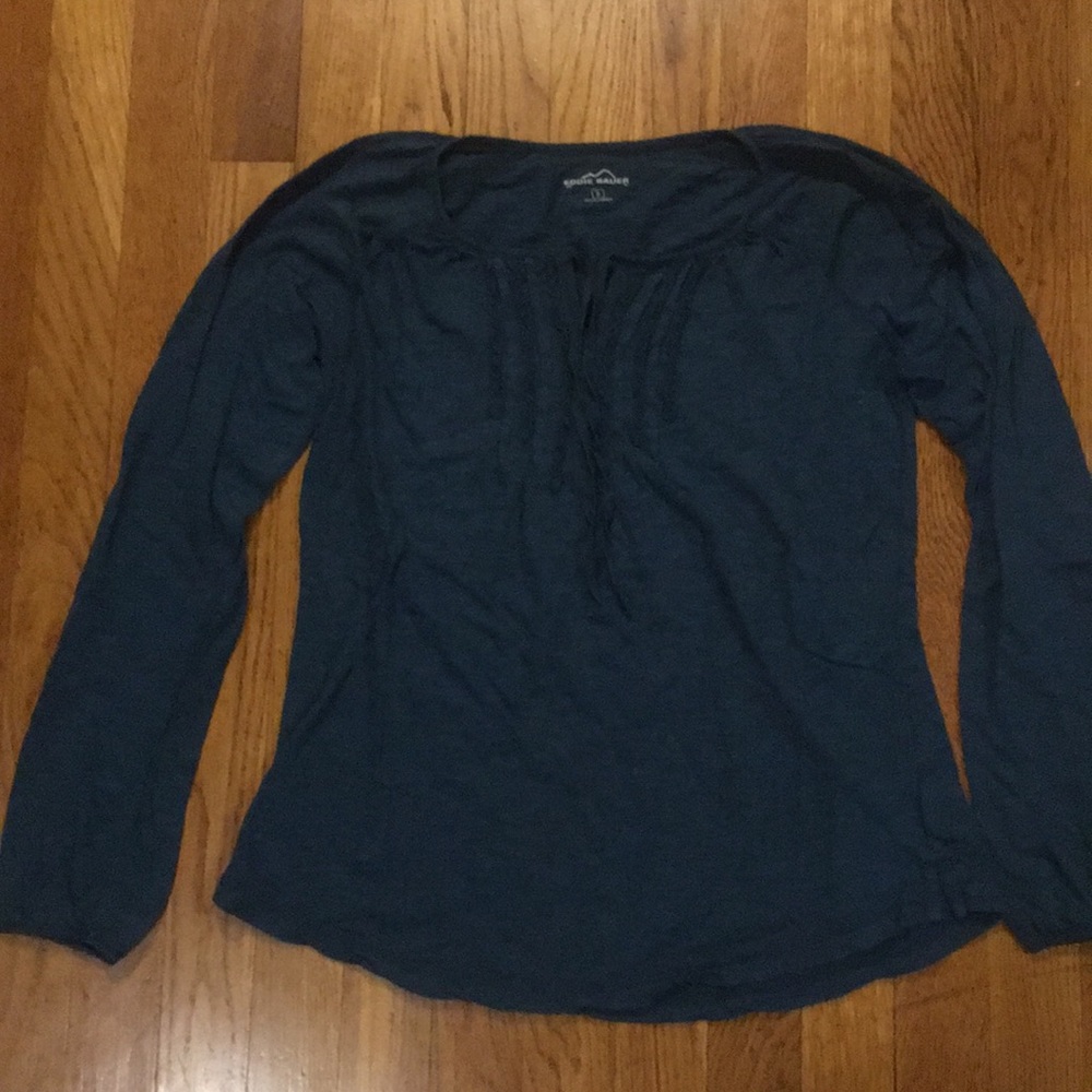Eddie Bauer, small long sleeve shirt, green/blue